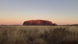 how to plan a gap year to Australia to look out over the red rock in the centre of Australia.
